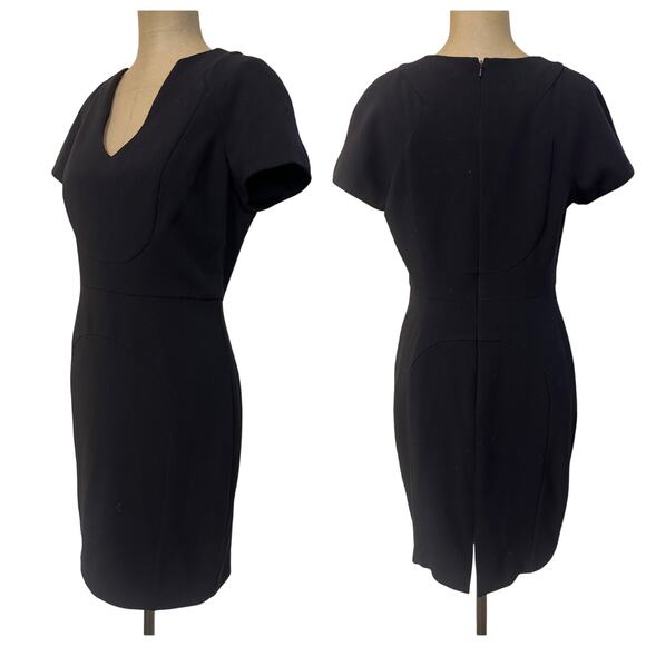 Black Halo size 8 Black Sheath Dress Gypsy Rose Mini Short Sleeves - Picture 3 of 8